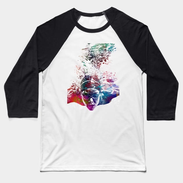 Swimmer sport art #swimmer #sport Baseball T-Shirt by JBJart